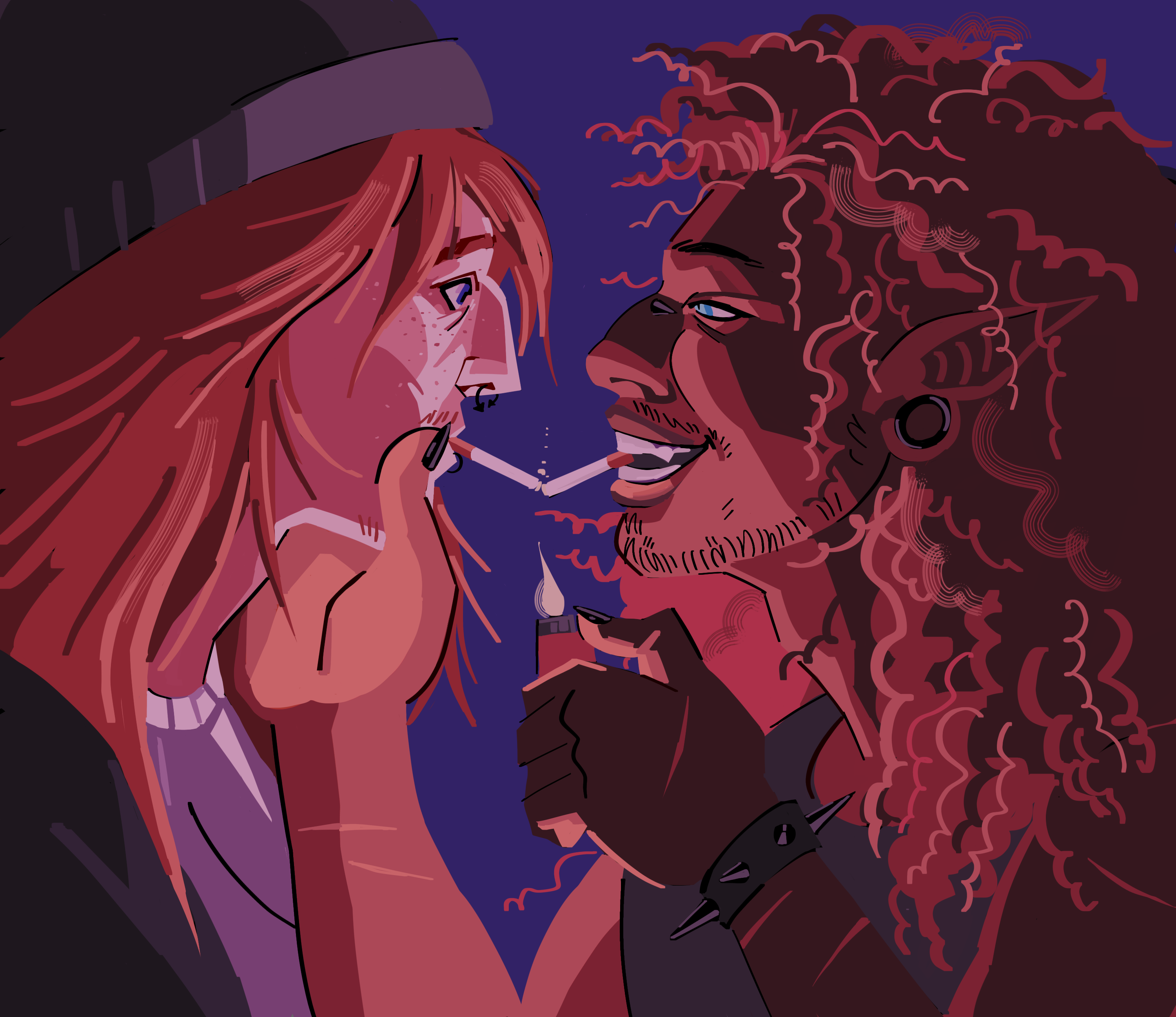 2 cigarettes shared between my friends' characters