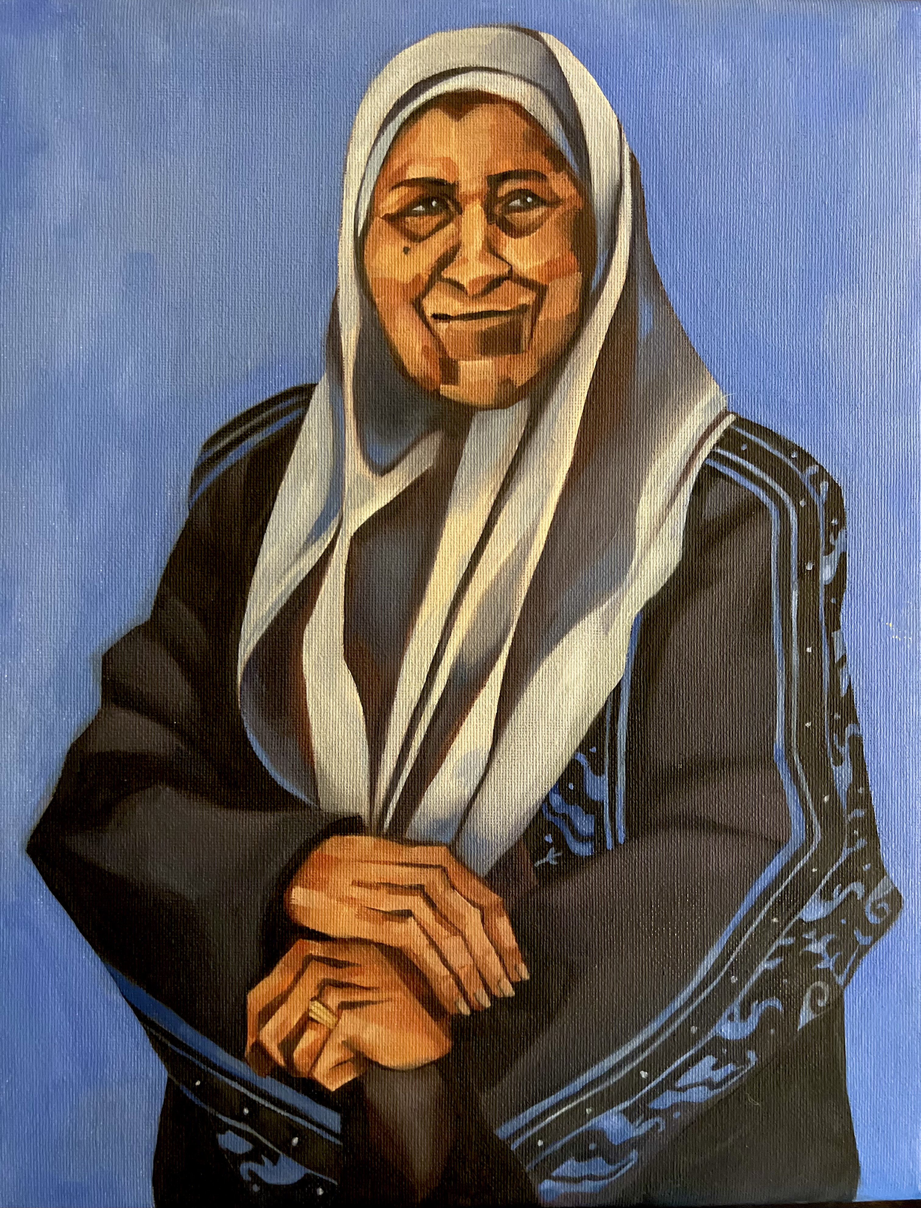 Semi-stylized portrait of a friends relative (Oil on canvas)